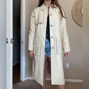 Topshop leather belted trench coat